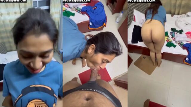 Cute girl showing ass and viral Indian blowjob mms video