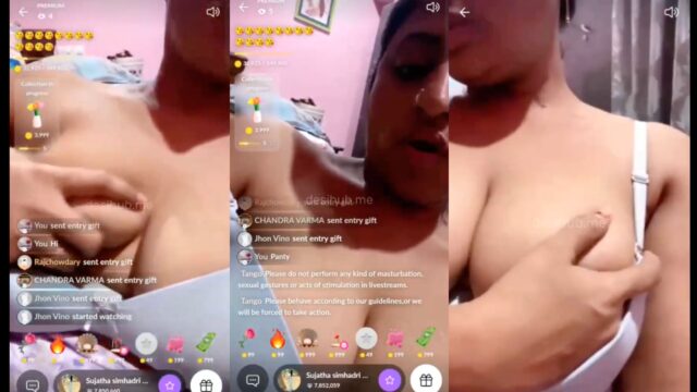 South Indian Actress “Sujatha Simhadri” Flashes Her Boobs On A Live Show, viral video