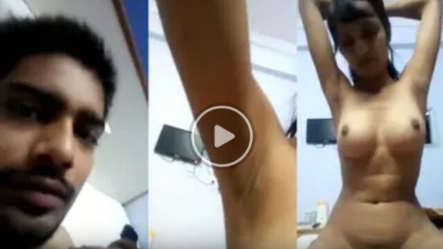 Young hostel girl riding fauji boyfriend in oyo mms video