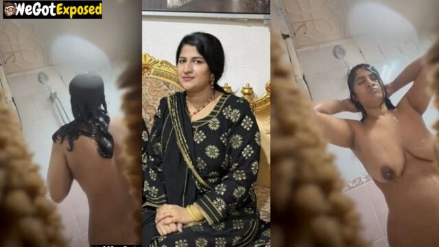 Pakistani MILF Bathing MMS Captured by Son