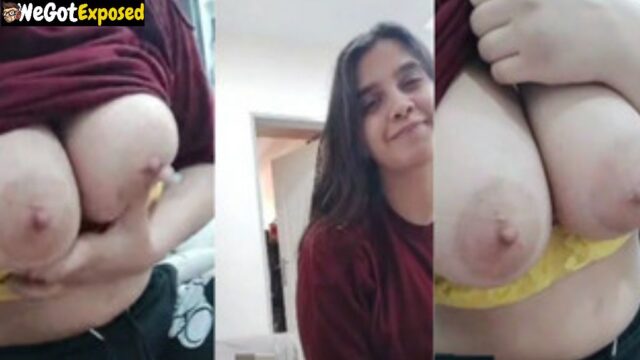 Beautiful Desi Shy Girl Big Boobs Squeeze on VC